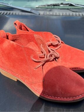 Hush Puppies Women's Red Suede Ankle Booties